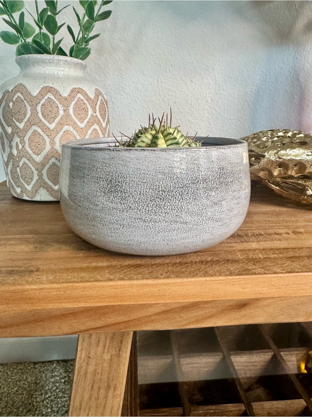 6” Mini Bella Bowl Planter in Dusted Pearl - Picture 5 of 8